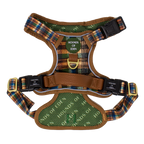 Oak Forest Plaid Dog Collar + Tag Holder