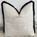 The Couture Cushion - The Fringed Ivory Dolce fringed in Black - Style No. 133