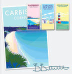 Carbis Bay Print – Vintage Travel Poster by Becky Bettesworth by BeckyBettesworth (carbis-bay)