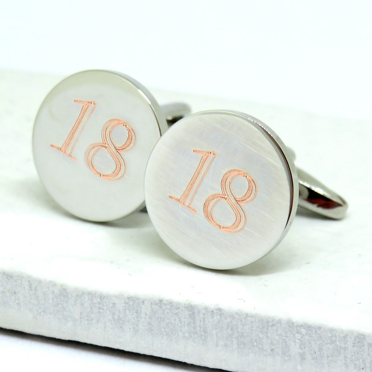 Personalised Castellar Round Cufflinks - Birthday
