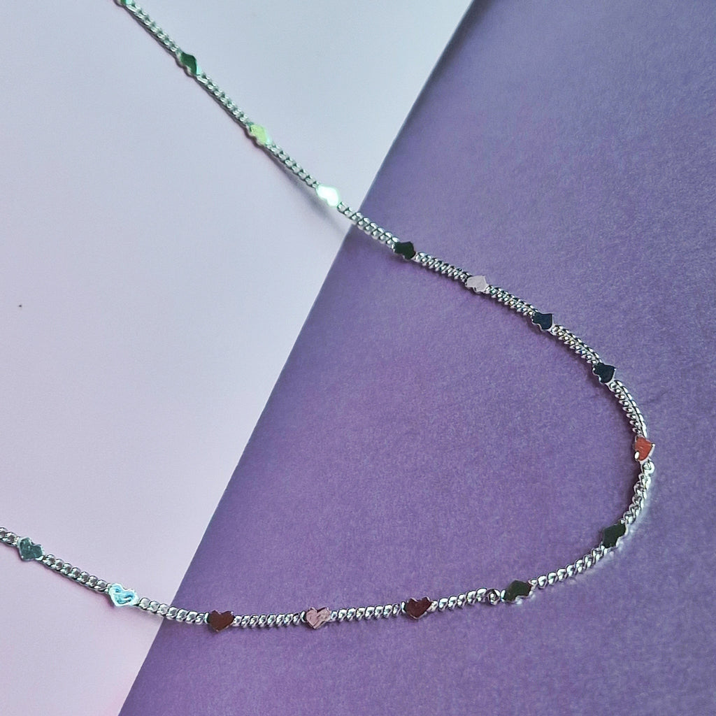 Heart Dainty Chain Silver Necklace