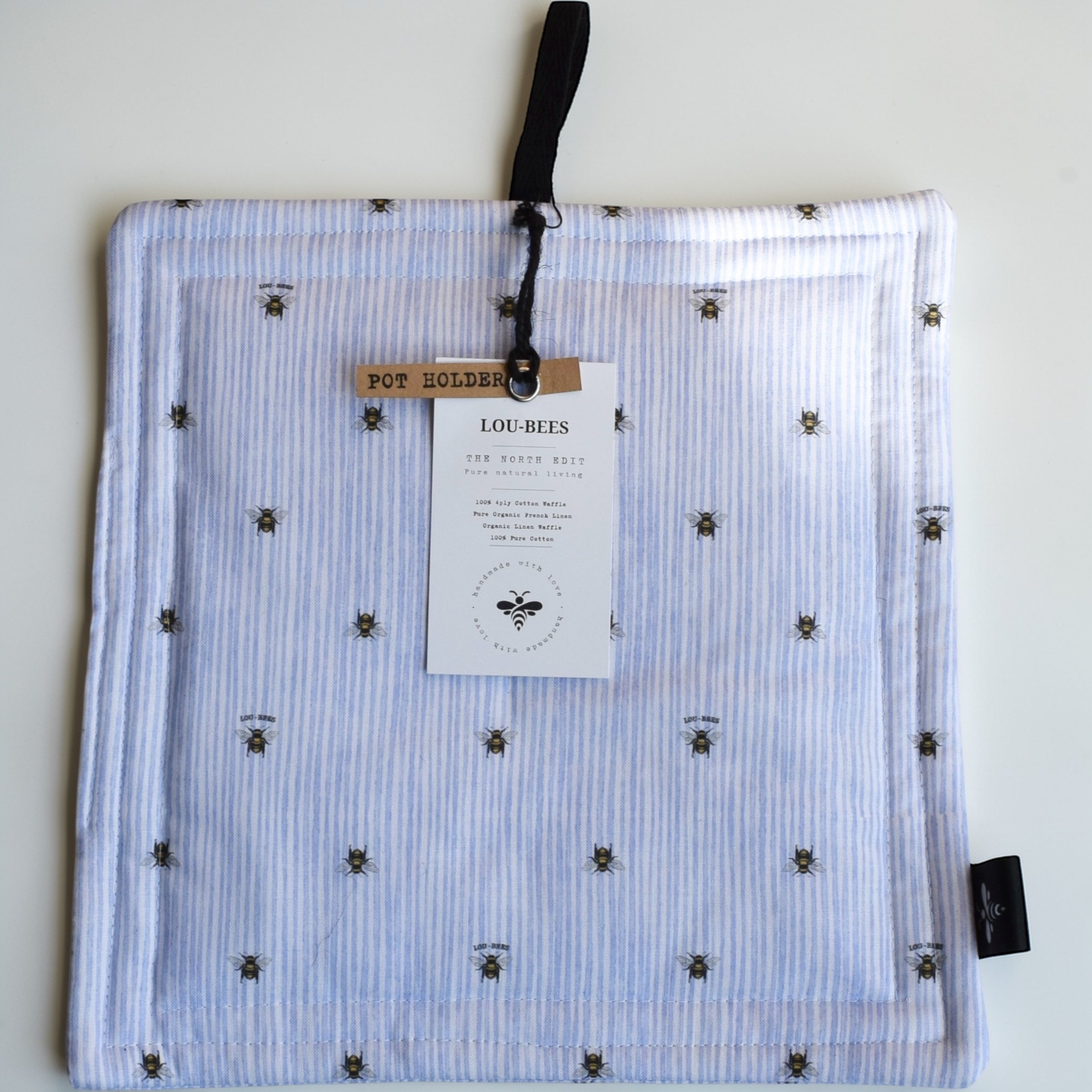 Blue Bee Pot Holder