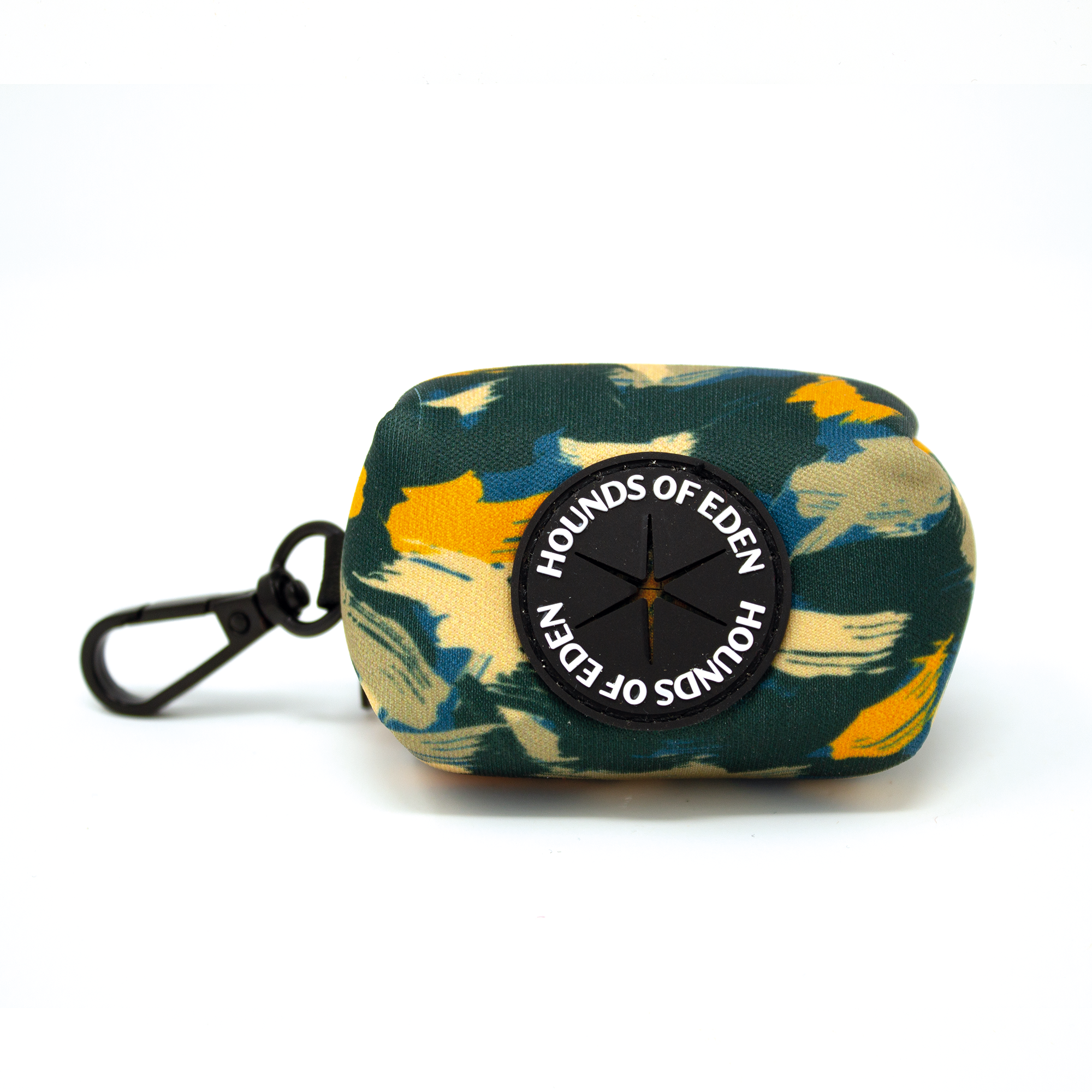 'Brush it Off' - Olive, Blue & Orange Camo Pattern Dog Collar
