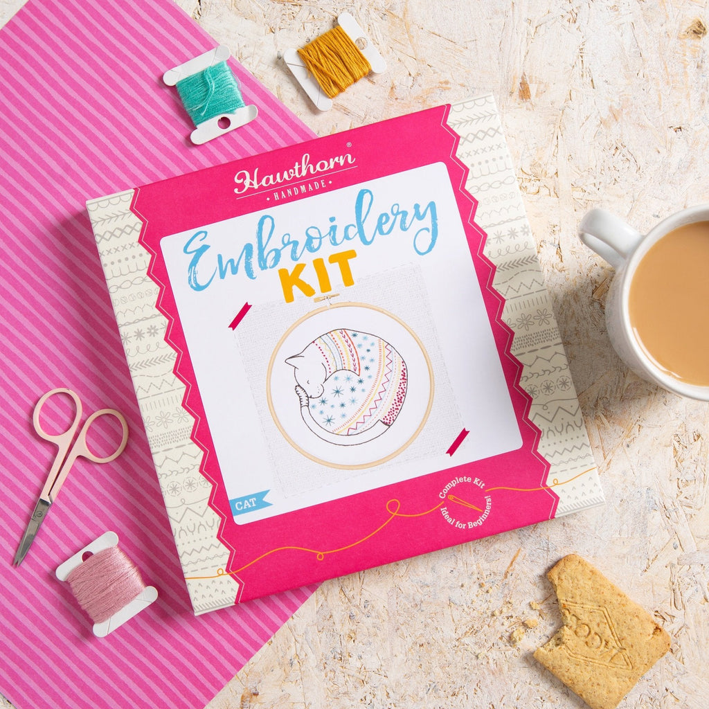 Cat Embroidery Kit for Beginners