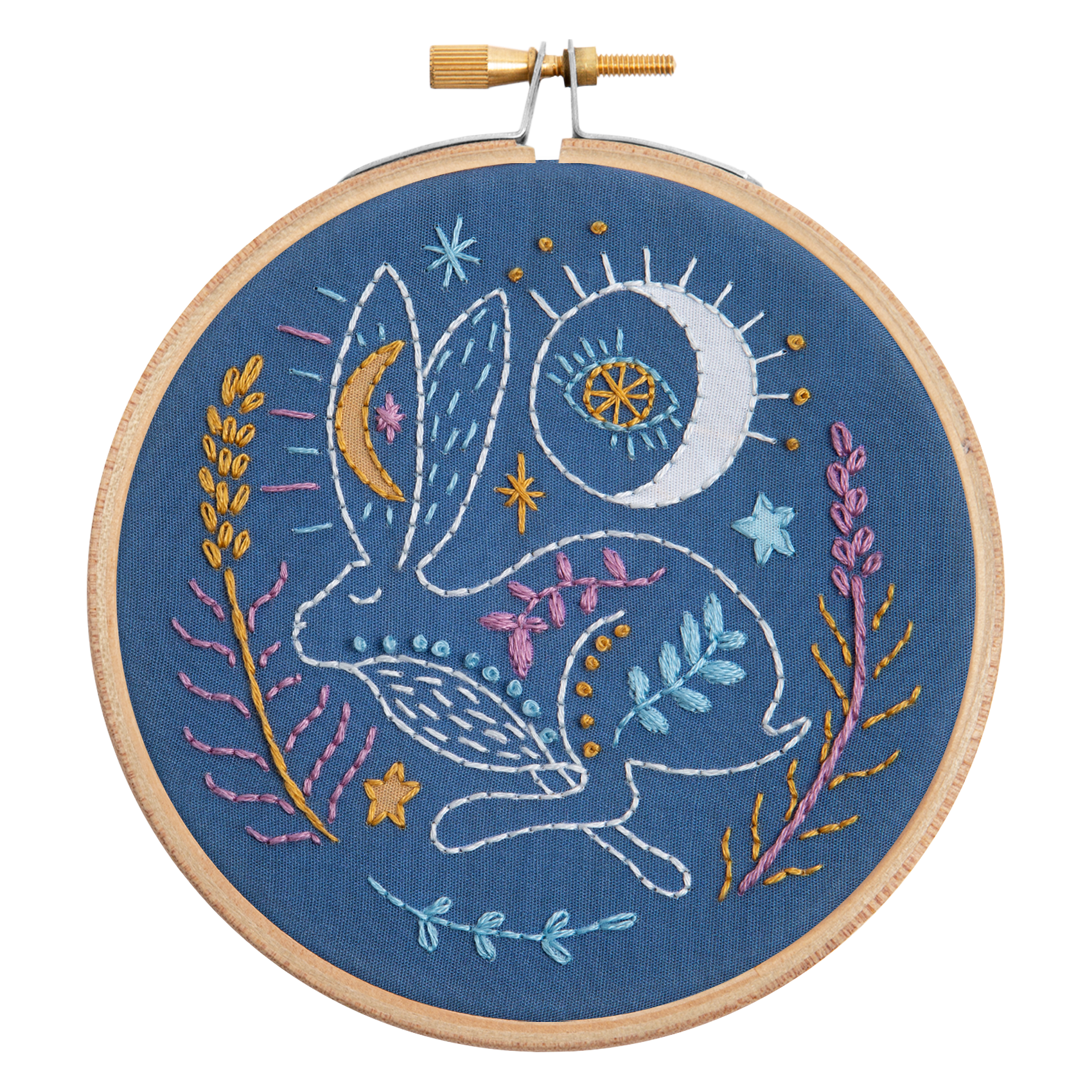 Celestial Hare Mini Embroidery Kit for Beginners
