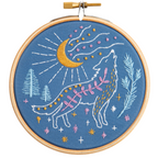 Celestial Wolf Mini Embroidery Kit for Beginners
