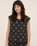 Pip Black Starburst Print Sleeveless Top
