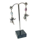 Cherub Drop Earrings with Amethyst & Aquamarine – One of a Kind – Handmade Sterling Silver 925
