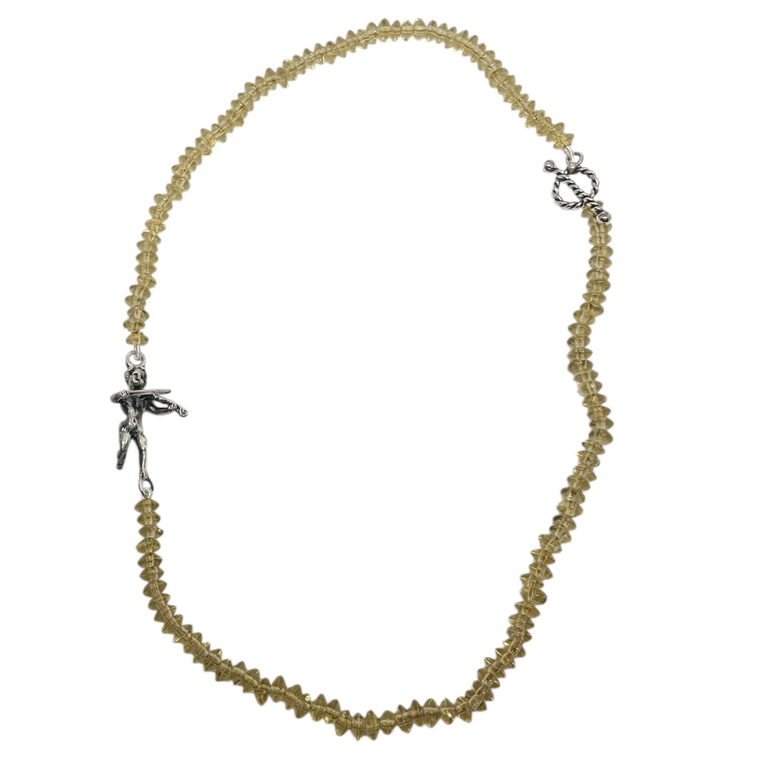 Cherub Serenade Necklace – One of a Kind – Handmade Sterling Silver 925 & Glass Beads – Cherub Violin