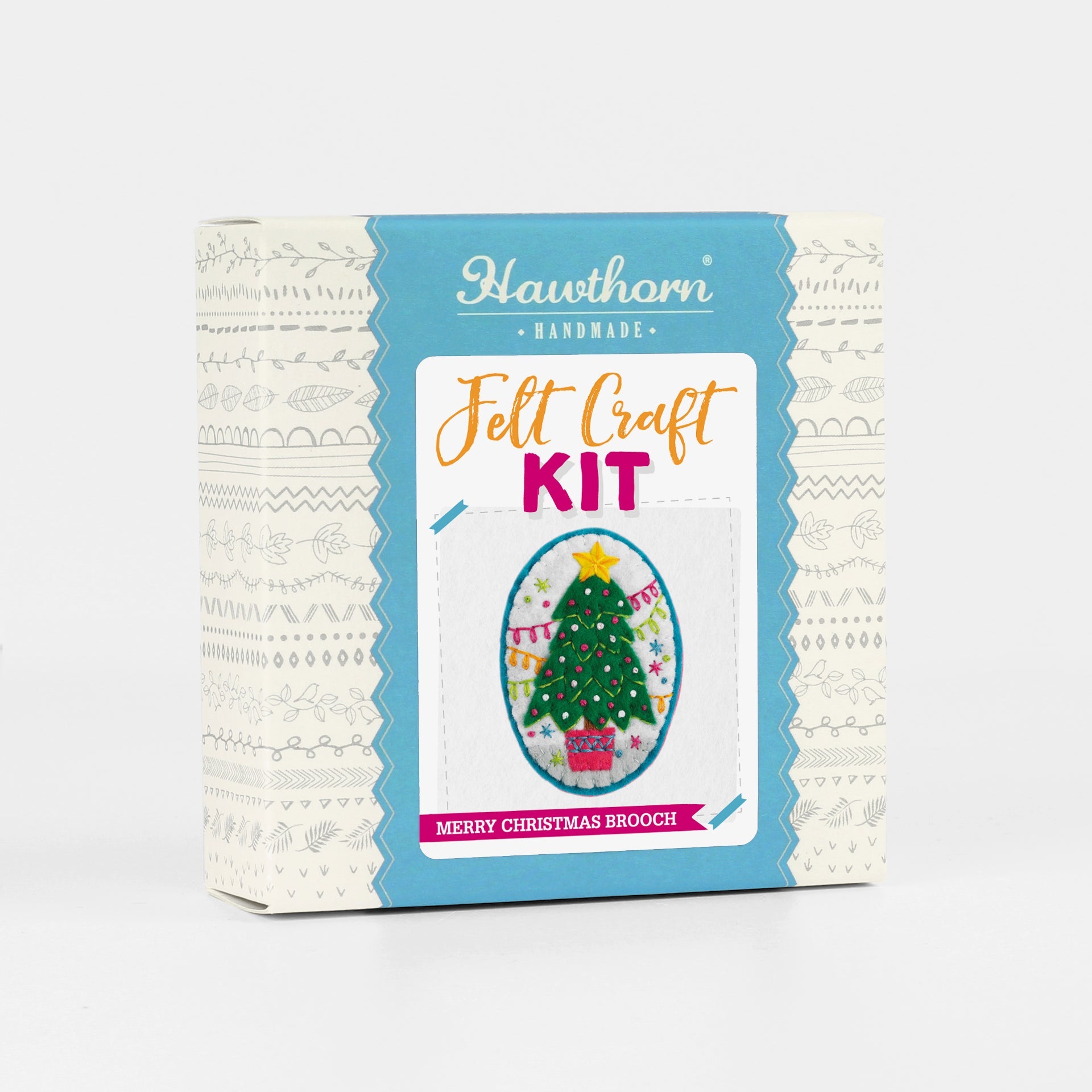 Merry Christmas Felt Craft Brooch Kit for Beginners