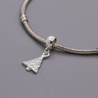 Christmas Tree Personalised Silver Charm
