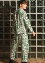 Organic Cotton and Linen Shirt in Circuit Garden