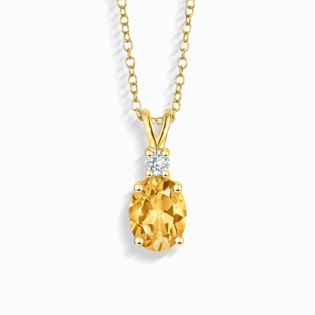Citrine Pendant Necklace in 18k Gold Vermeil