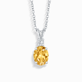 Citrine Pendant Necklace in Sterling Silver