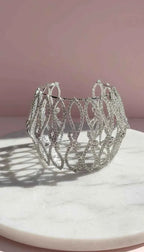 Statement Lattice Crystal Cuff
