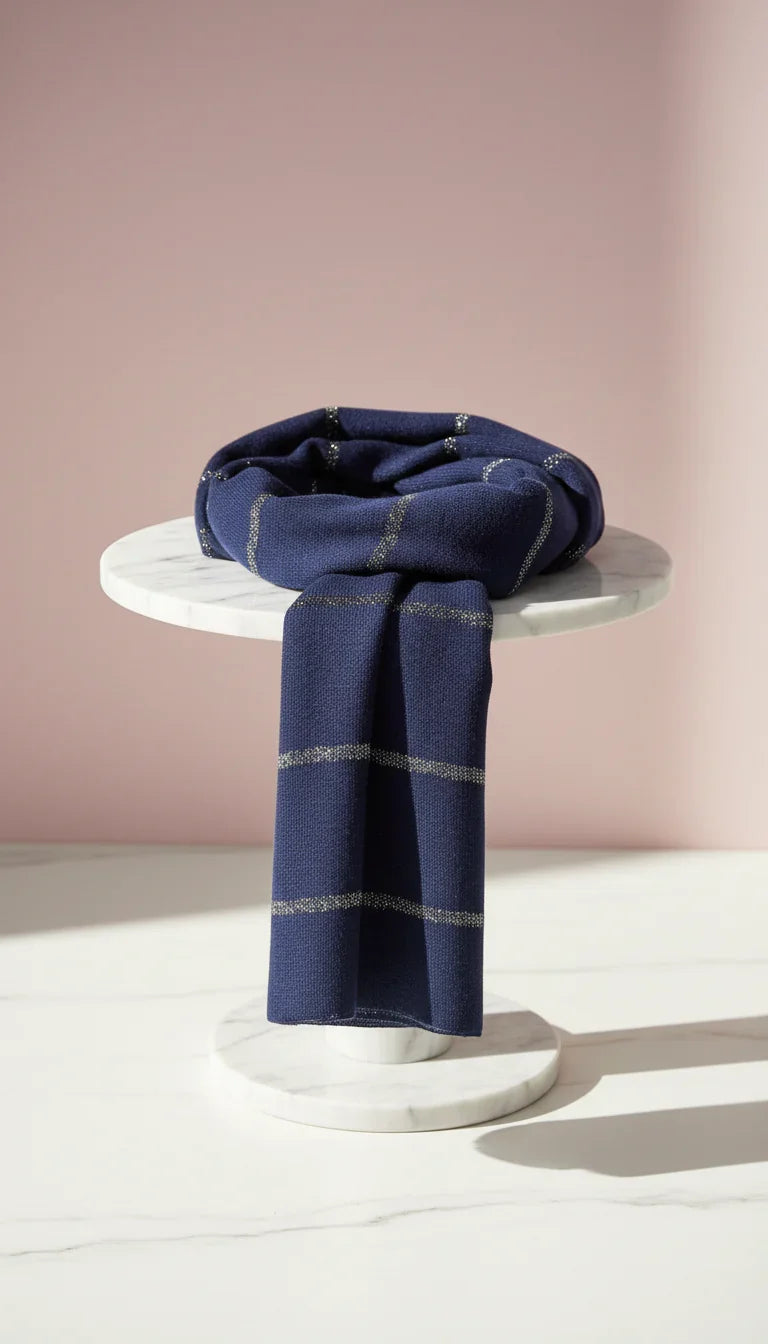 Lightweight Eco-Friendly Striped Glitter Scarf, Soft Breathable Shawl Sustainable Plant Pulp Scarf Pack of 12