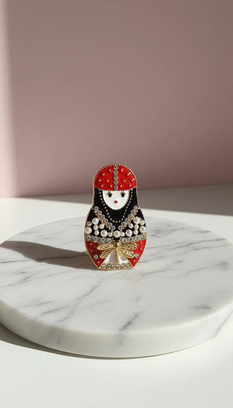 Russian doll Enamel Brooch Pin