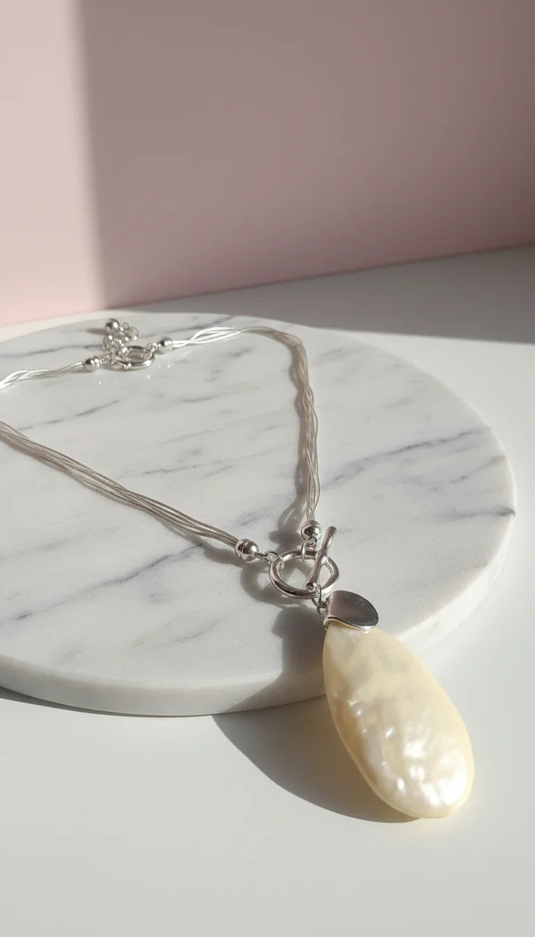 Abstract Chunky Ceramic Charm Pendant Necklace