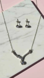 Crystal Drop Pendant Necklace & Earring Set