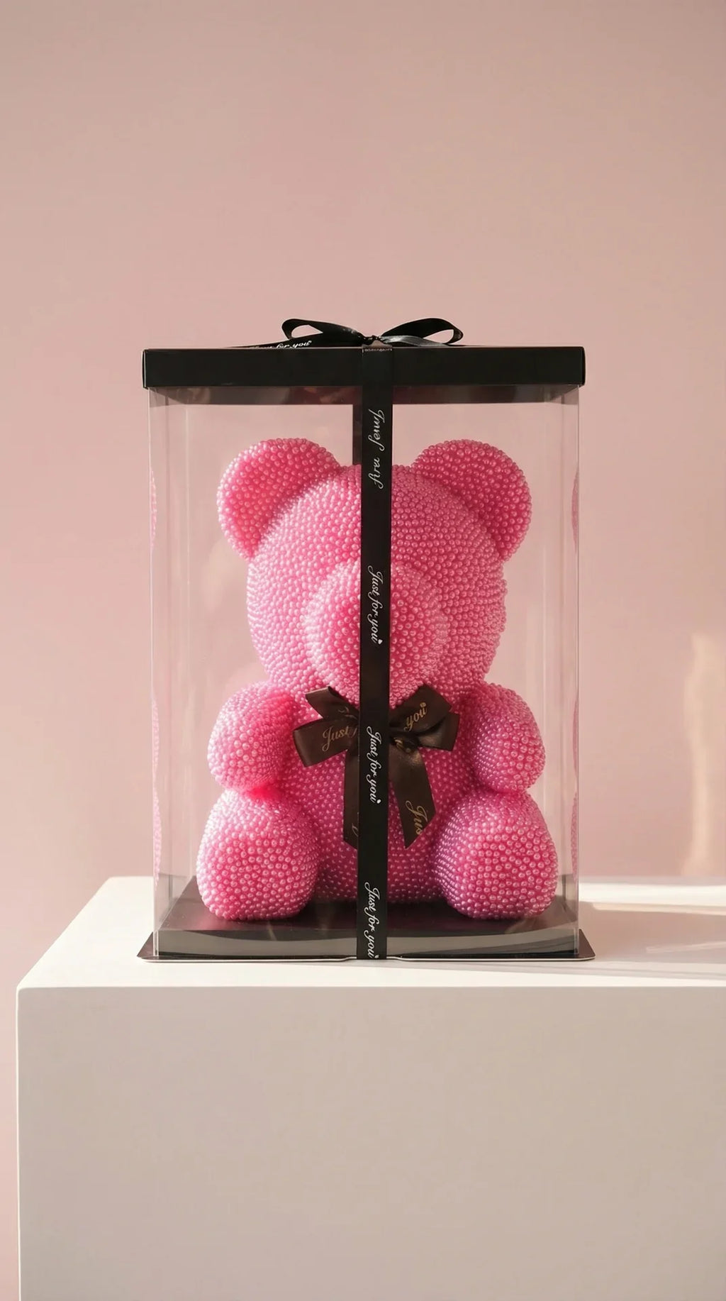 Beaded Teddy Bear Figurine With Gift Box