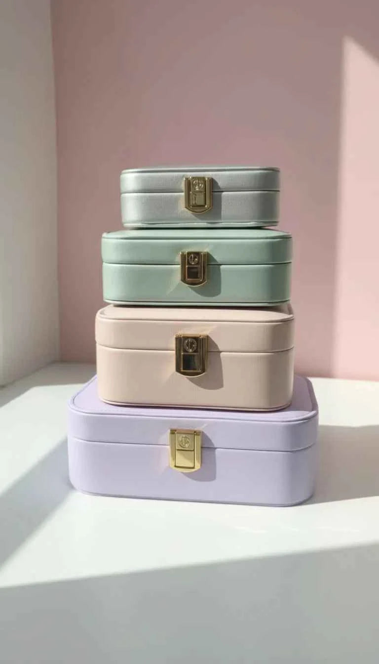 Travel Jewellery Box – Compact Trinket Organizer With Mirror