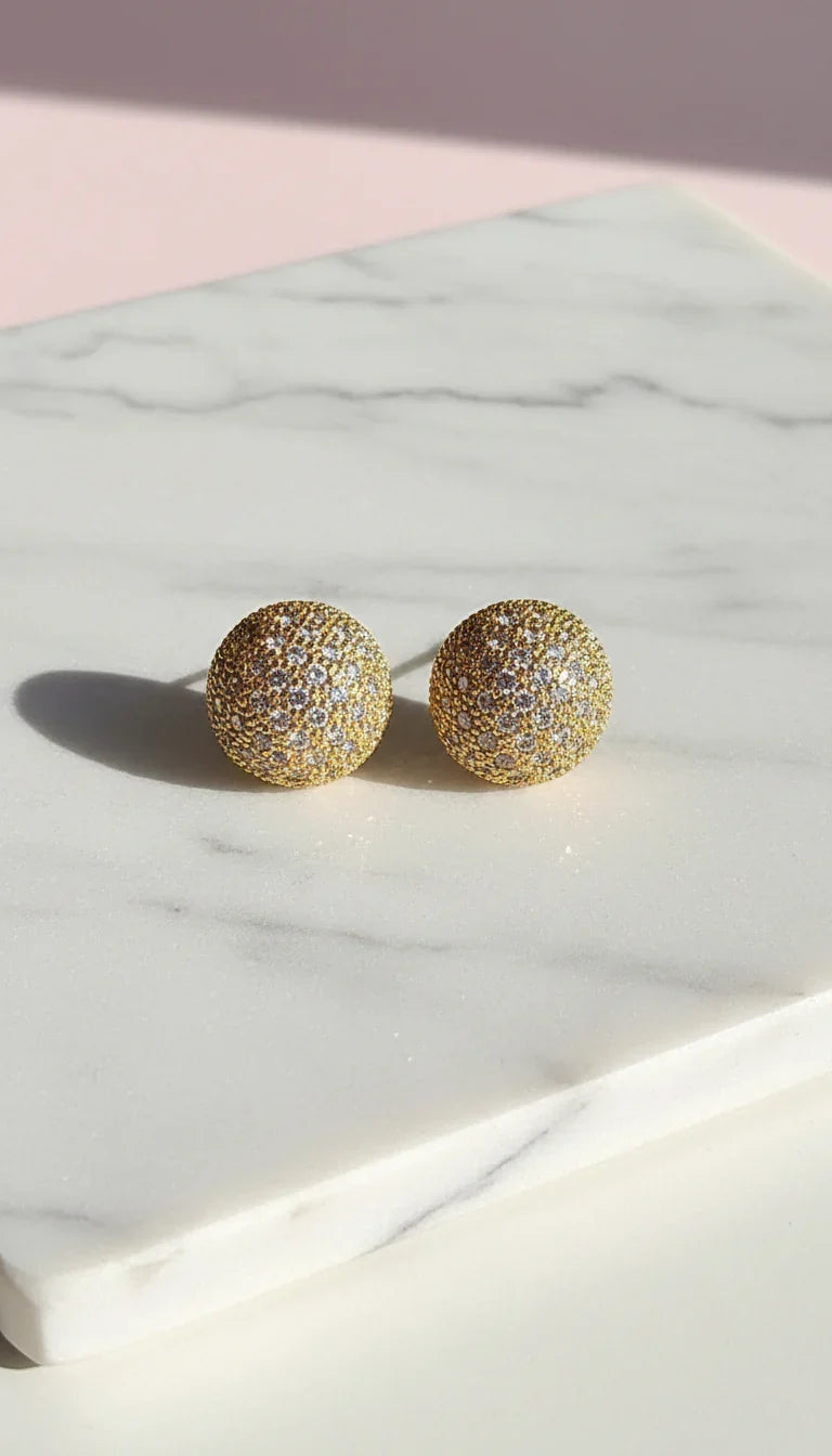 Cluster Ball Crystal Stud Earrings