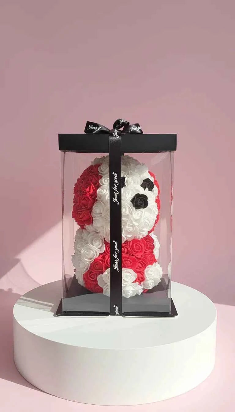 Silk Artificial Flower Puppy Dog Roses With Luxury Gift Box