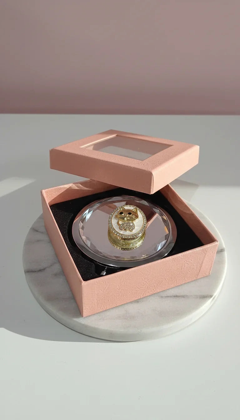 Cat Compact Mirror With Gift Box