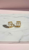 Baguette Cut Huggie Hoop Crystal Earrings