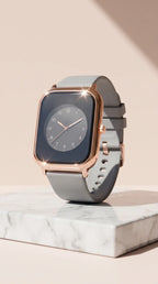 Square Gold Face Silicone Popper Closure Watch