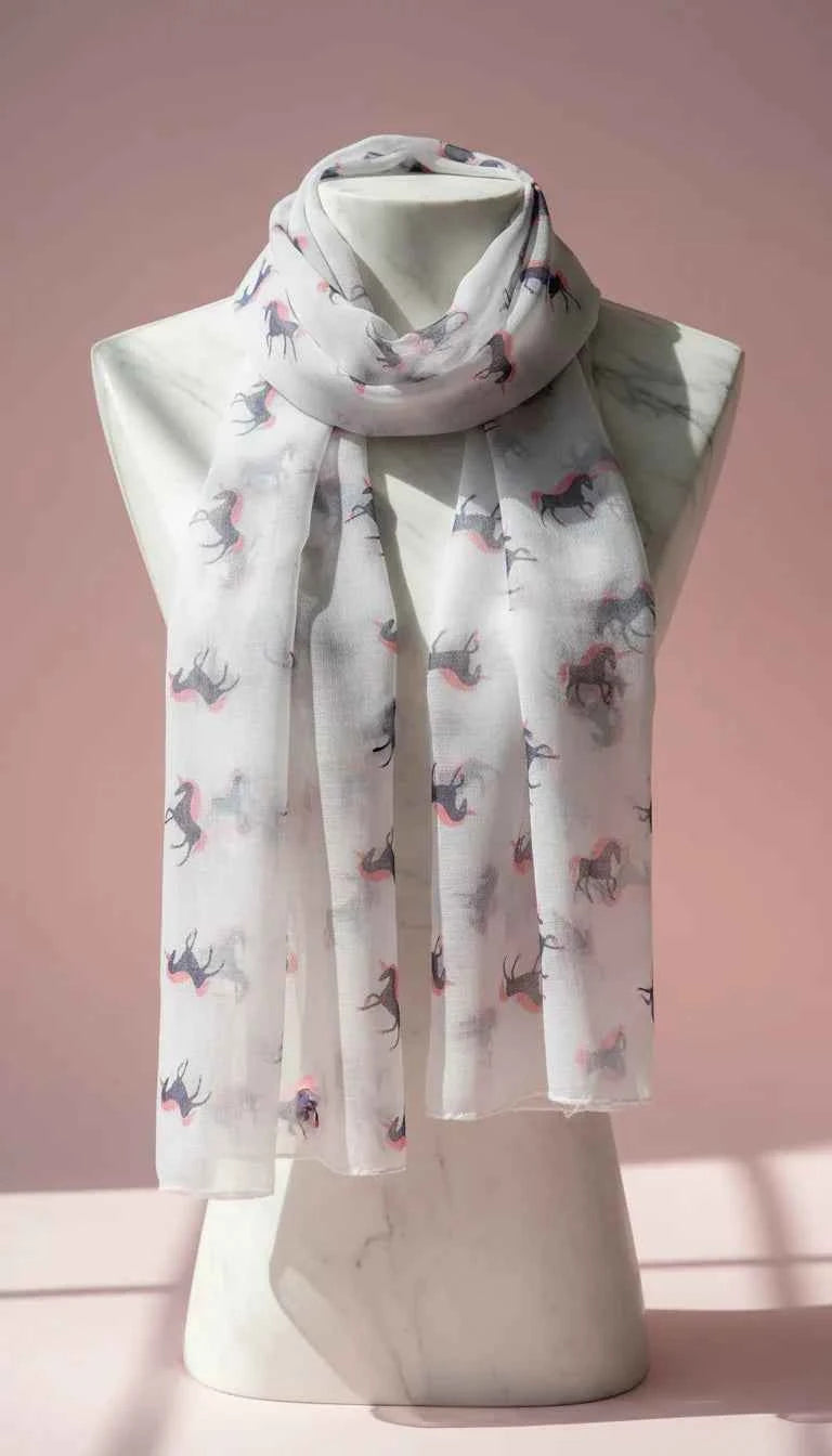 Unicorn Embroidered Scarf Pack of 12
