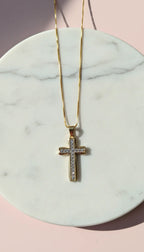 Pavé Crystal Cross Pendant Necklace