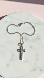 Pavé Crystal Cross Pendant Necklace