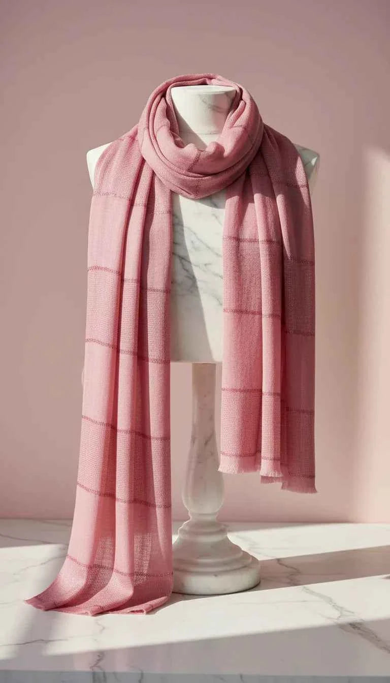 Lightweight Eco-Friendly Striped Glitter Scarf, Soft Breathable Shawl Sustainable Plant Pulp Scarf Pack of 12