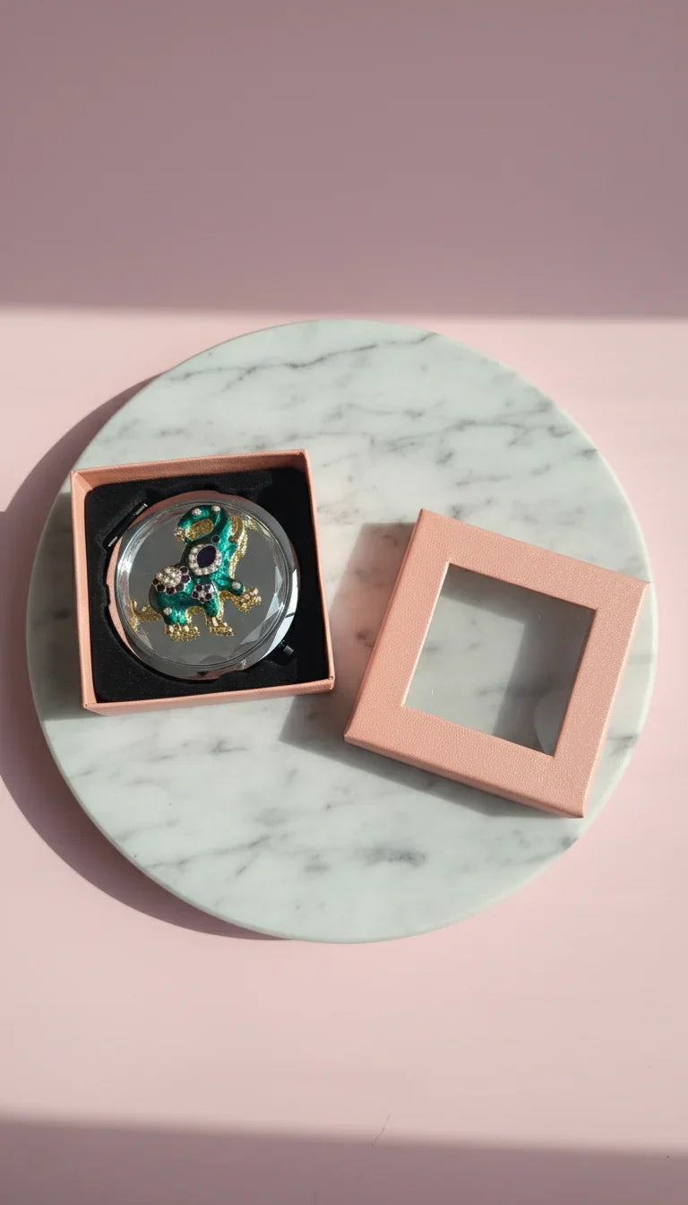 Colourful Elephant Compact Mirror With Gift Box