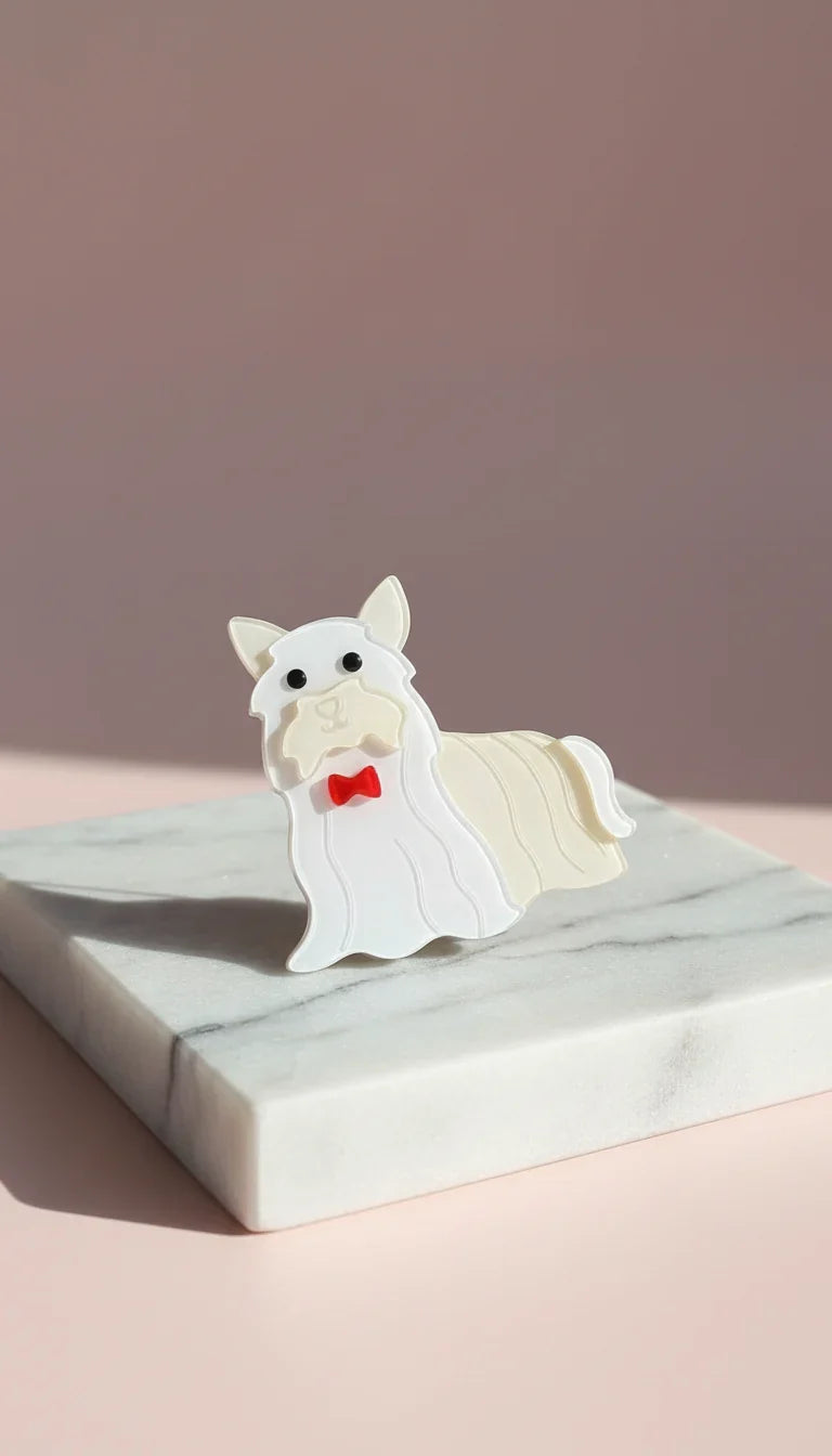 Acrylic Yorkshire Terrier Brooch Pin