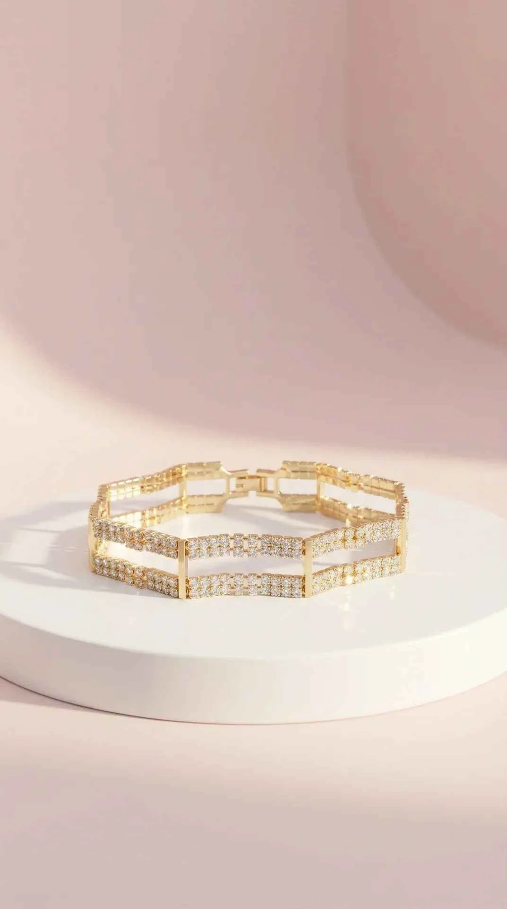 Rectangular Link Crystal Bracelet