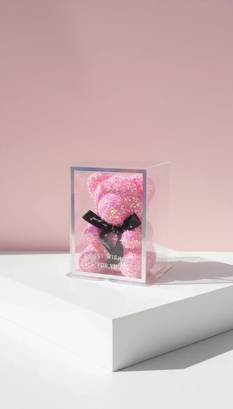 Crystal Glitter Teddy Bear Figurine With Gift Box