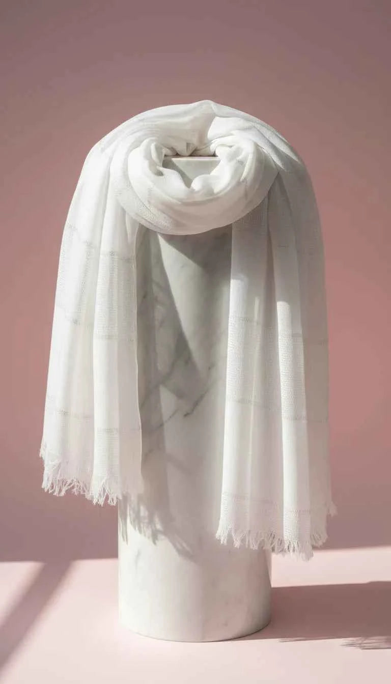 Lightweight Eco-Friendly Striped Glitter Scarf, Soft Breathable Shawl Sustainable Plant Pulp Scarf Pack of 12