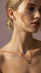 Crystal Heart Pendant Necklace & Earring Set