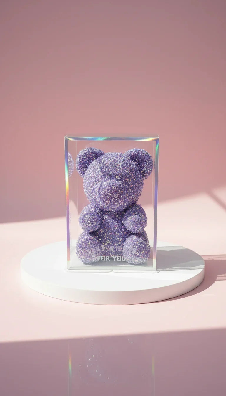 Crystal Glitter Teddy Bear Figurine With Gift Box