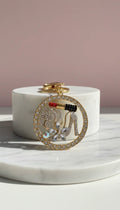 Lipstick & High Heel Crystal Key Ring & Bag Charm
