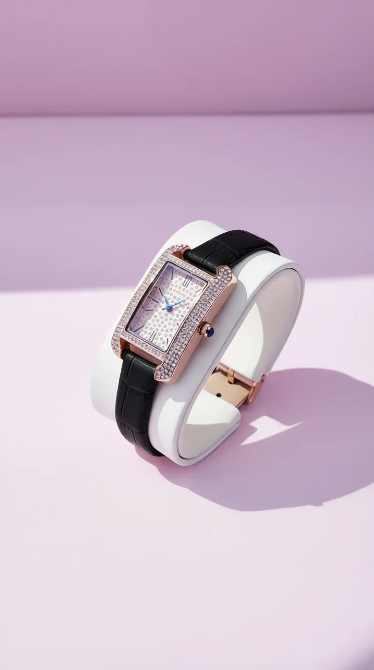 Crystal Bezel Oblong Face Watch