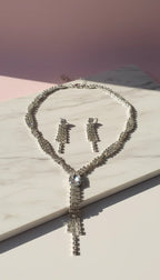 Teardrop Statement Crystal Necklace & Earrings Set