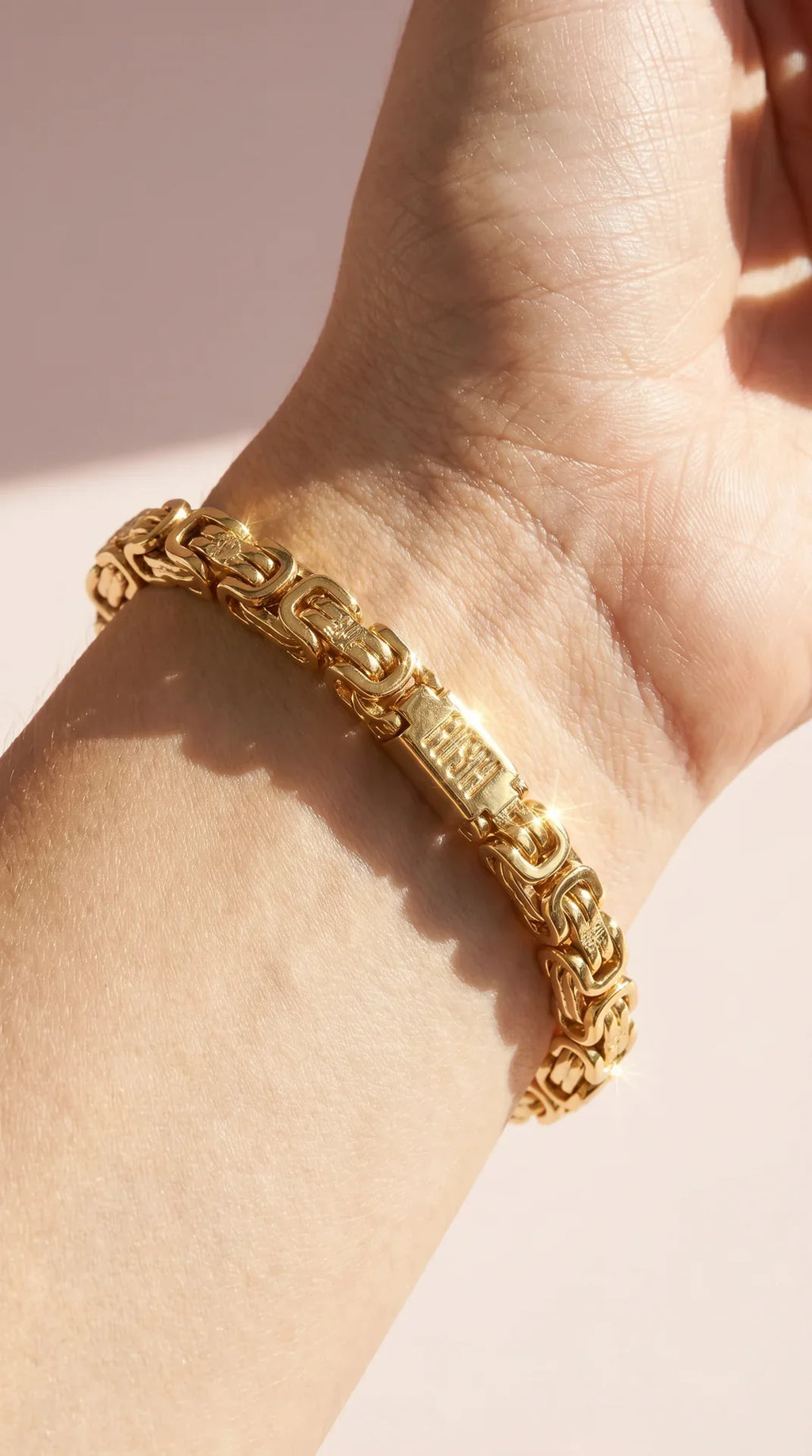 Gold Plated Byzantine Chain Bracelet Stainless Steel