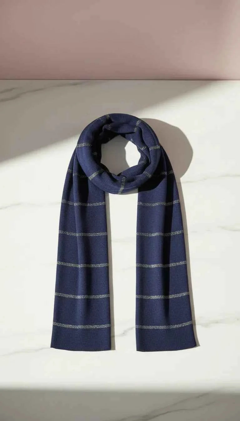 Lightweight Eco-Friendly Striped Glitter Scarf, Soft Breathable Shawl Sustainable Plant Pulp Scarf Pack of 12