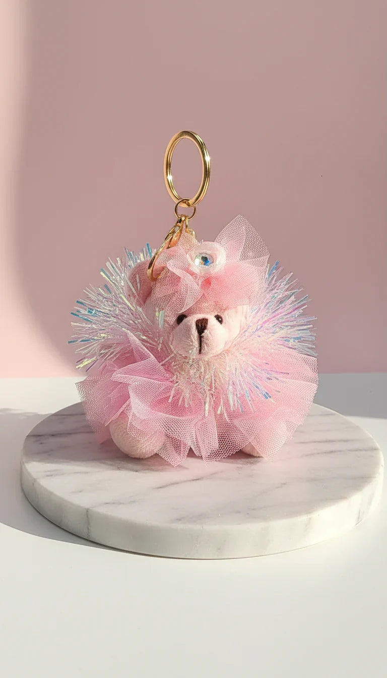 Teddy Bear With Tutu Bag Charm Key Ring