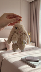 Mini Plush Fluffy Bunny Rabbit Key Ring & Bag Charm