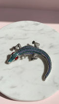 Crocodile Alligator Crystal Statement Brooch Rhinestone Pin