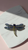 Crystal Dragonfly Statement Brooch Pin